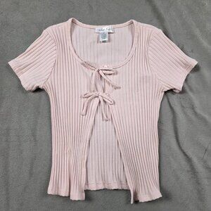 White Fawn Size M Medium LIght Pink Crop Top